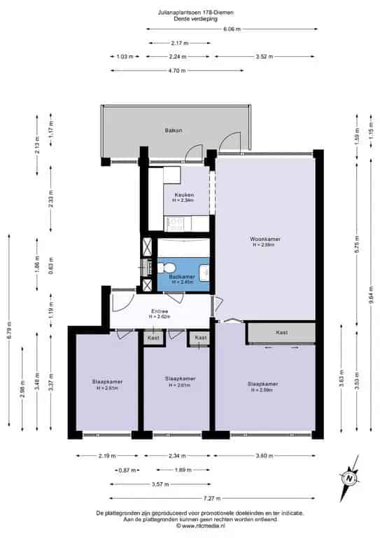 Appartement Diemen 3 Slaapkamers Garage Berging Balkon