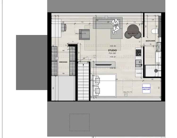 Studio te Huur Vroenhoven 60m2 Gemeubileerd Inclusief