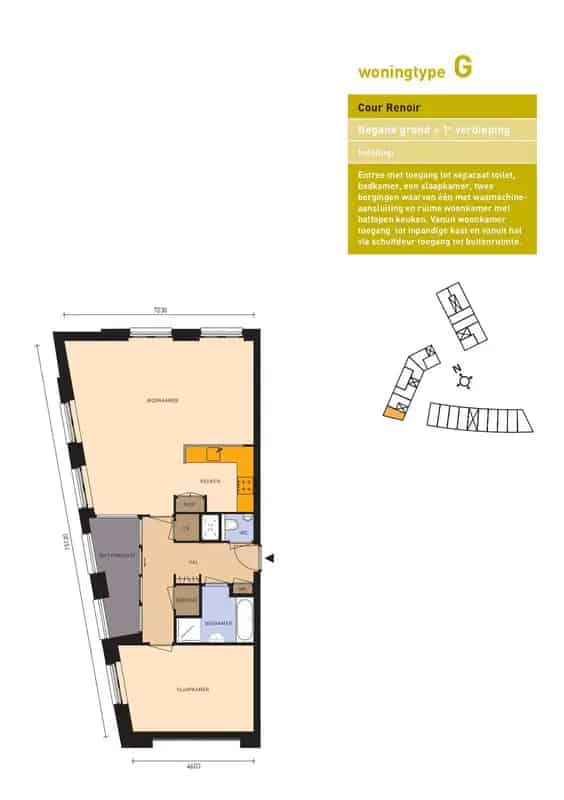 1 Slaapkamer Appartement Maastricht Geusselpark 81m² Cour Renoir