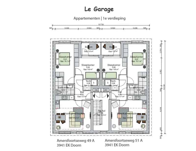 3-kamer appartement Doorn 1e verdieping