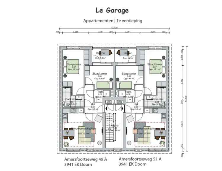 3-kamer appartement Doorn 1e verdieping