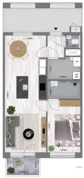 Duurzaam appartement 1 slaapkamer A+++ 2024