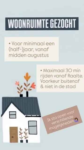 Huurwoning gezocht Overijssel Drenthe Vrouw 28 jaar