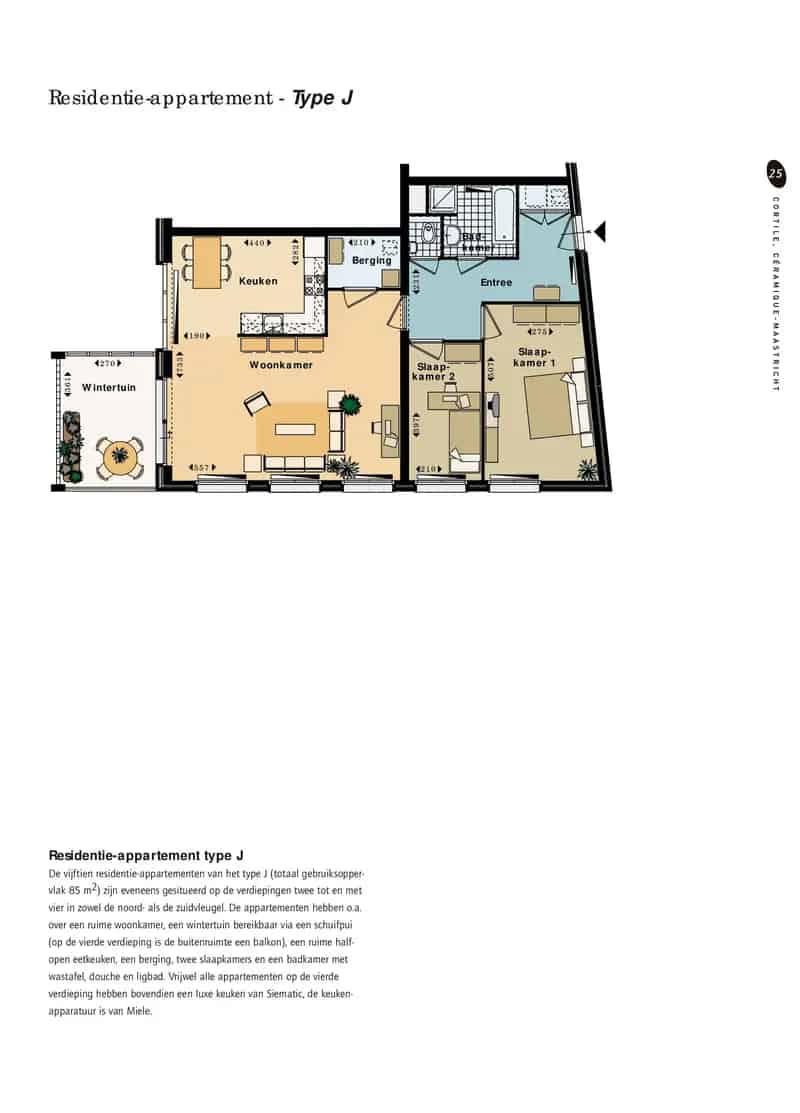 Appartement in Maastricht met 2 kamers