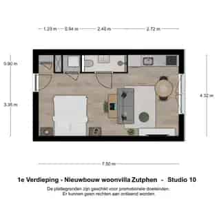Appartement Zutphen 32m2 Studenten Starters A+++