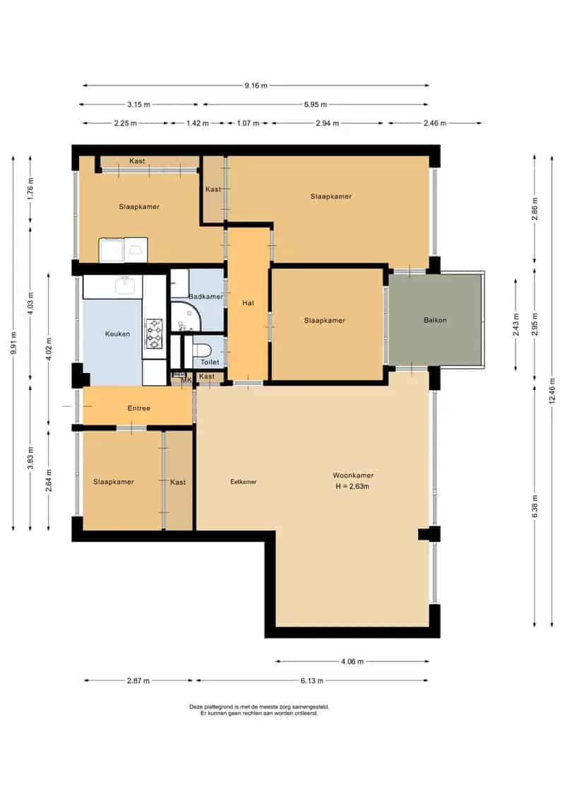 Appartement te koop Rozenburg 5 kamers 4 slaapkamers balkon