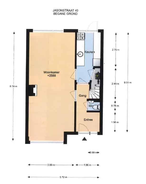 Kamer in Studentenhuis Jasonstraat 40