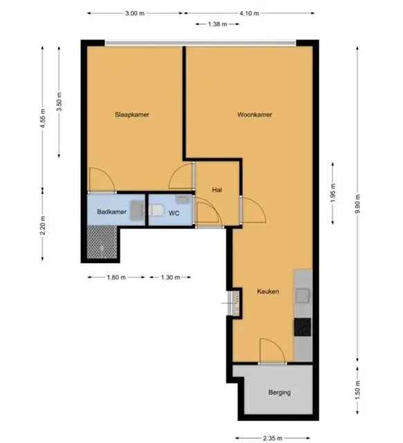 Portiekflat te huur Terneuzen 2 kamers 57m2