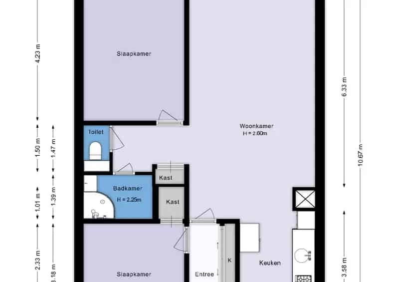 3-kamerappartement Amsterdam Noord 78m2 Balkon Zuid