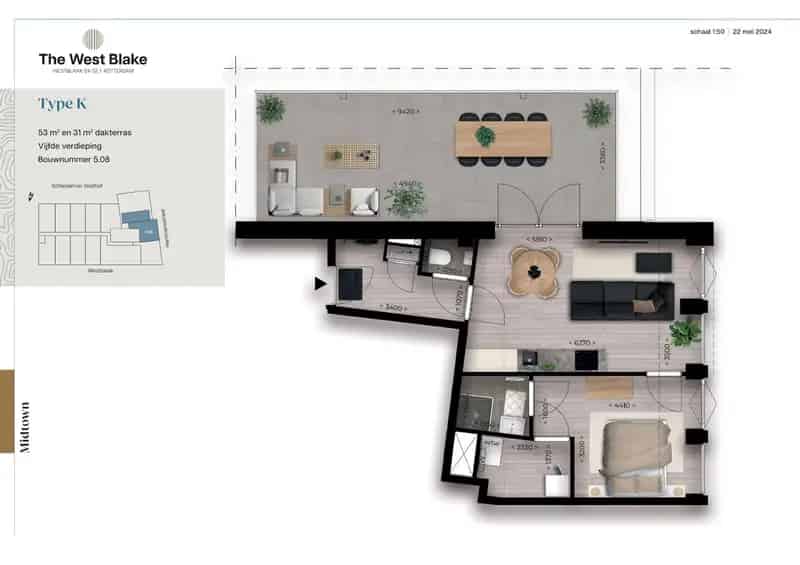 Luxe 2-kamer appartement Rotterdam Centrum - The West Blake