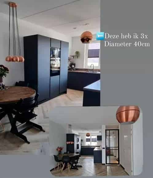 Hanglampen 3x 40cm diameter 1x 7 lichten