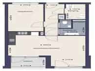 Appartement Groningen Boterdiep 60m2 2 kamers