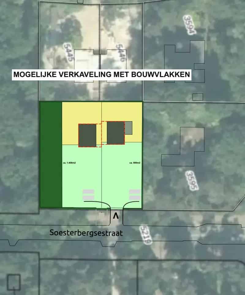 Bouwgrond Soesterbergsestraat: 2 Villa's of Semi-bungalow