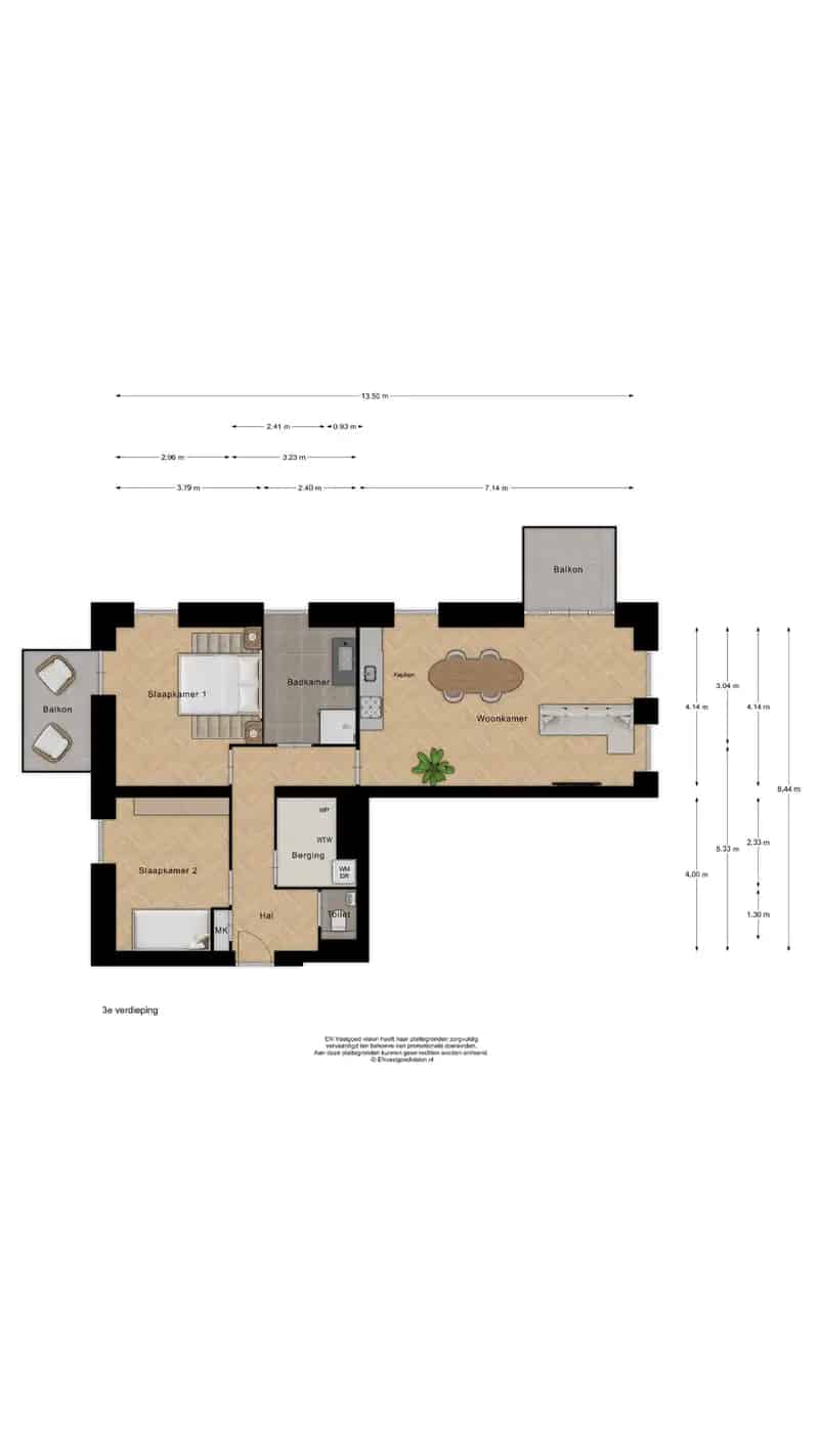 Appartement te koop Koog aan de Zaan 80m2 2 slaapkamers 2 balkons