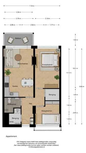 3-Kamer Appartement Zaandam Luxe Keuken Balkon