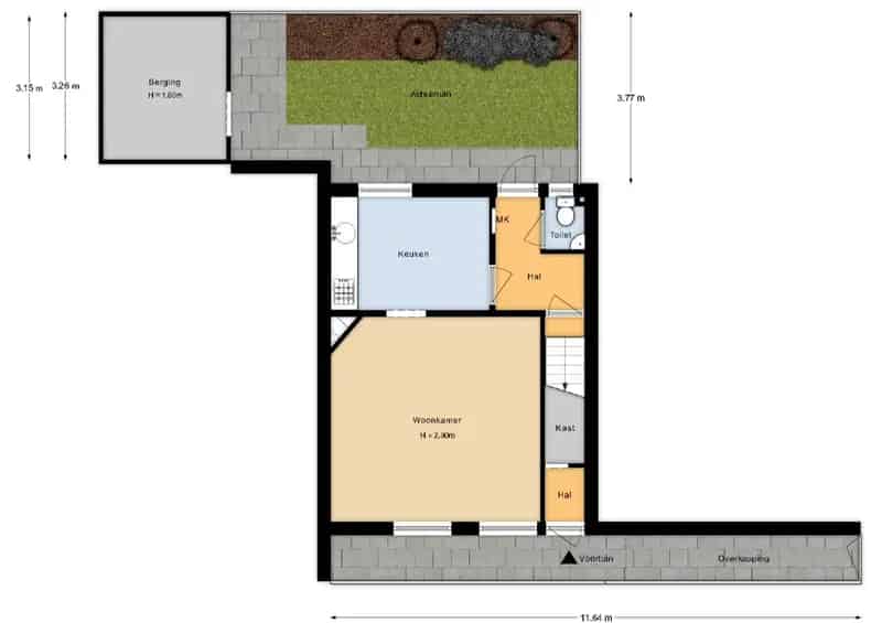 Tweekapper Halfweg renovatieproject met diepe tuin