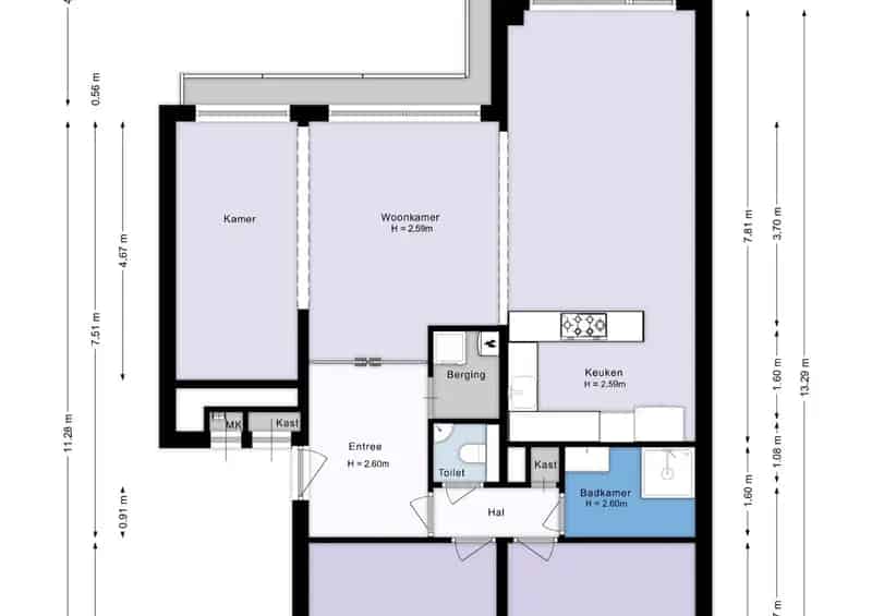 Ruim 3-kamer appartement Duivendrecht - 97m² - Balkon - Energielabel B