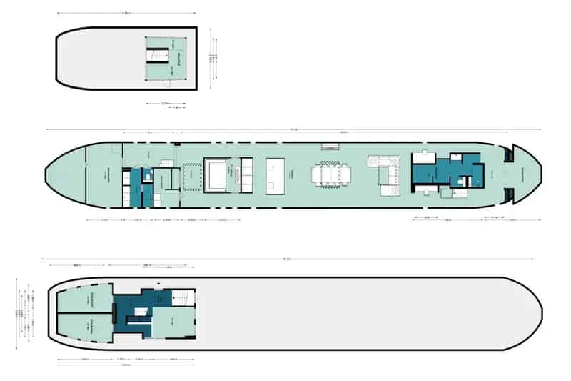 Luxe Woonschip Amsterdam 4 slaapkamers 2 badkamers