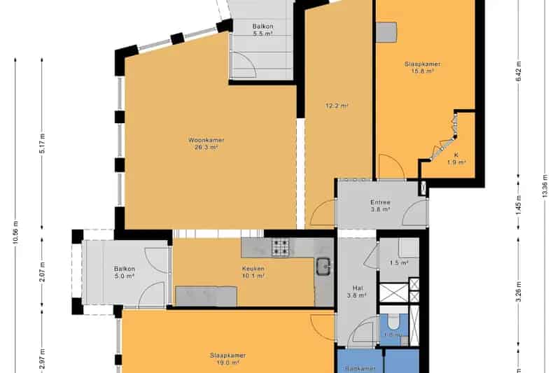 Ruim 4-kamer appartement te koop in Den Haag