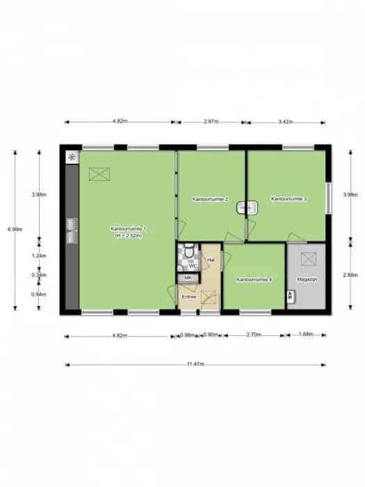 Praktijk Kantoorpand 80m2 te Huur Bergambacht