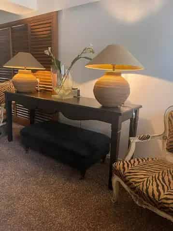 Zwarte design sidetable en pouf - Nieuw