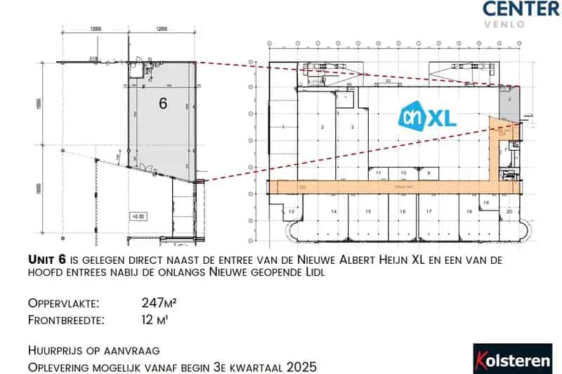 Winkel te huur Venlo Trefcenter 247m² Nabij Albert Heijn XL