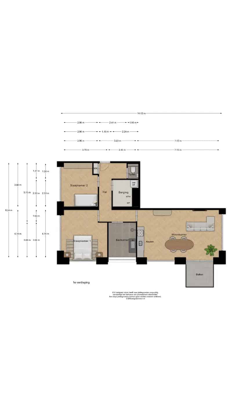 Ruim hoekappartement 85m2 te Koog aan de Zaan - 2 slaapkamers - balkon - duurzaam