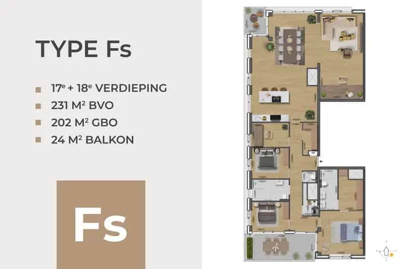 Royaal Penthouse met Zeezicht 4 slaapkamers 2 badkamers