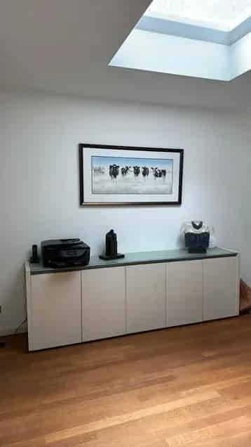 Lange Dressoir 242cm 5 Deurtjes Glasplaat