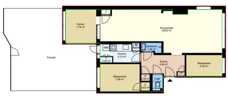 3 Kamer Appartement 70m2 Den Haag begane grond tuin