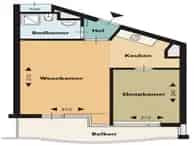 Appartement Rotterdam Admiraal de Ruyterweg 2 kamers 39m2