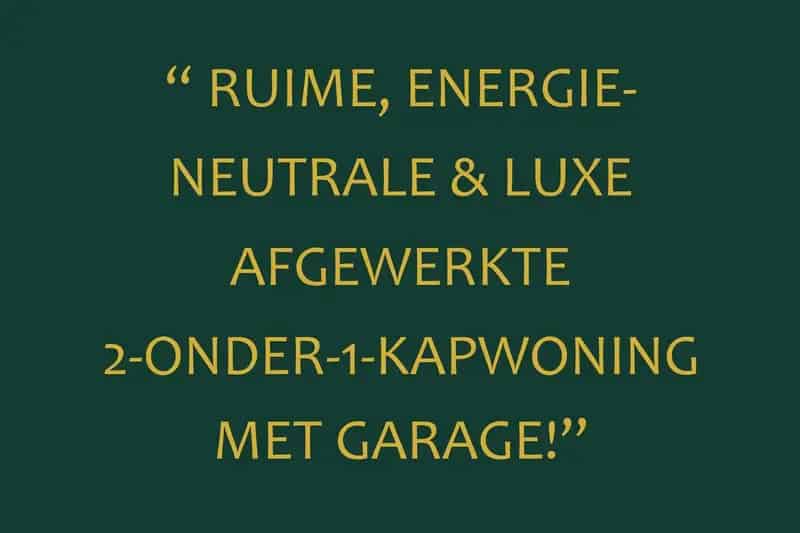 Luxe Energieneutrale 2-onder-1-kapwoning Rotterdam
