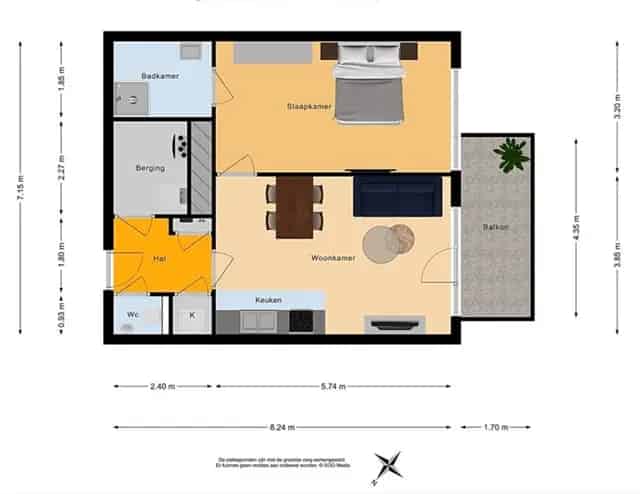 2 Kamer Appartement Voorburg 56m2 Augustus 2025