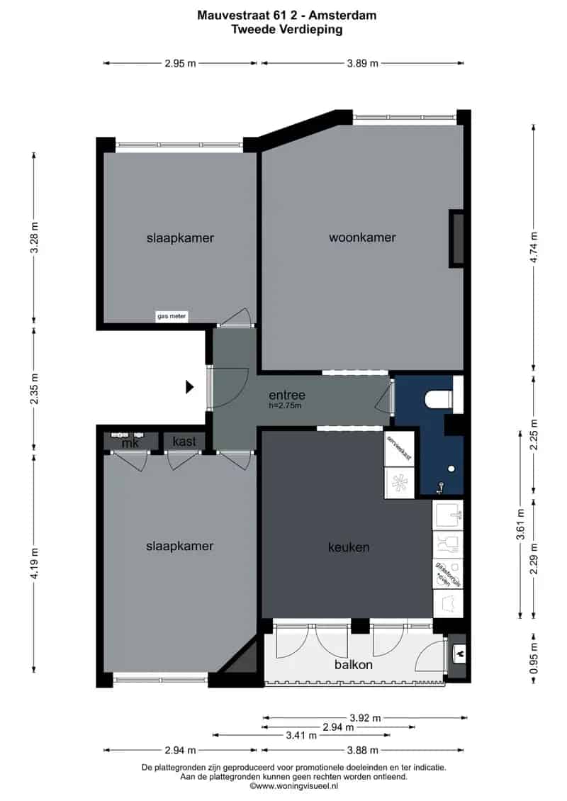 Appartement te koop Amsterdam Nieuwe Pijp 63m²