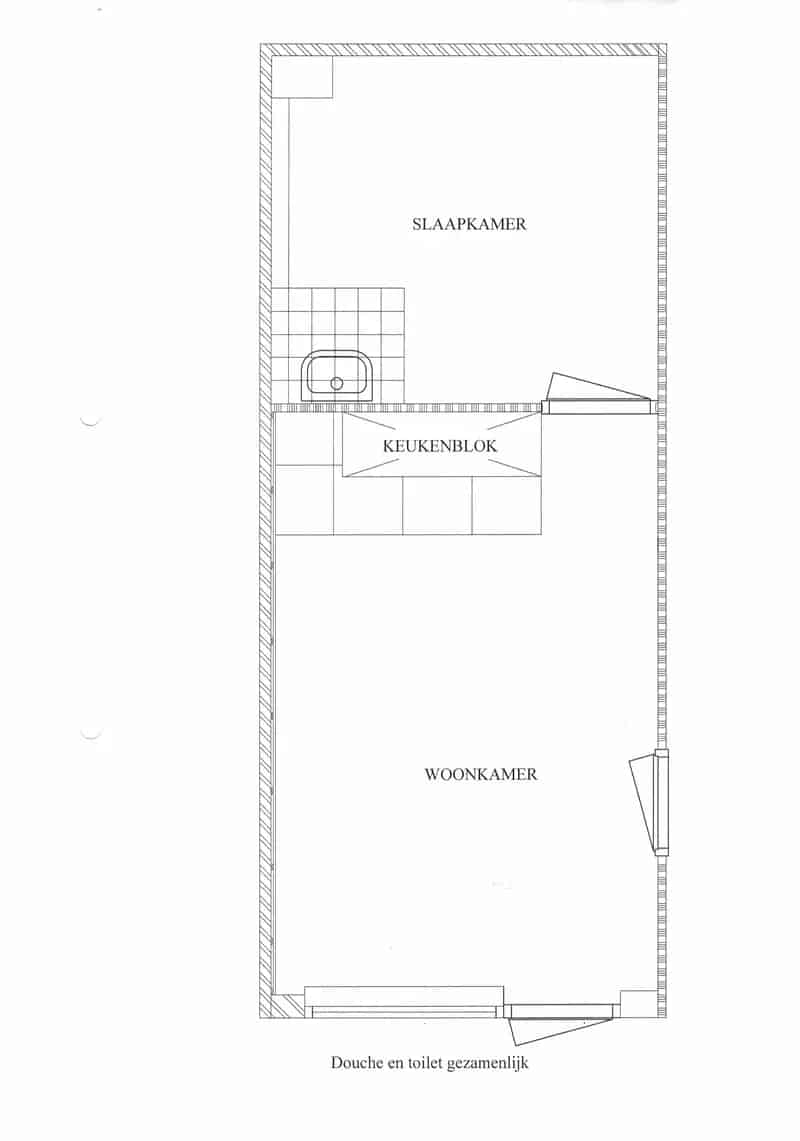 Woonkamer met aparte slaapkamer in Emmerschans