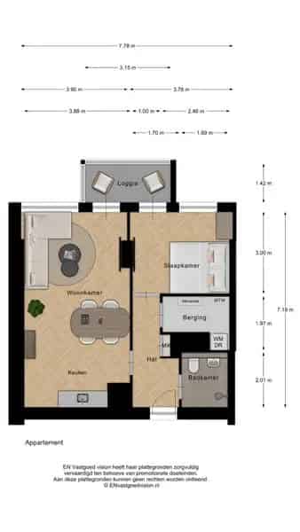 Modern 2-kamer appartement Zaandam