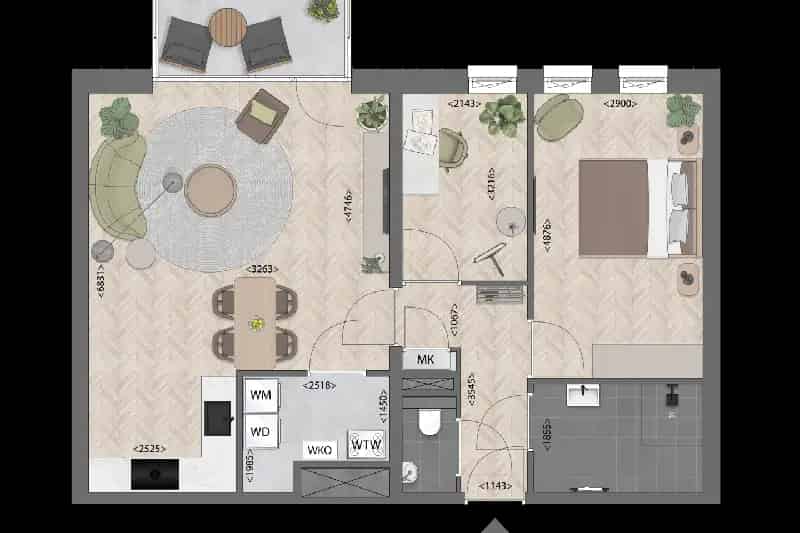 Appartement Breda Conservenfabriek 70m2 2 slaapkamers A+++