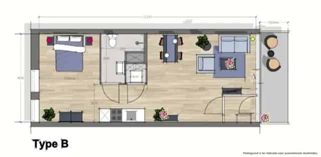 Bovenwoning Tilburg Hoogvenne Spoorlaan 50m2 1 kamer