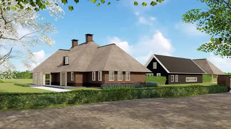 Landhuis Diever te bouwen met poolhouse en bijgebouw