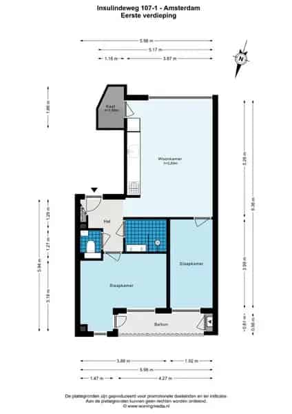 3-kamer appartement Amsterdam Insulindeweg
