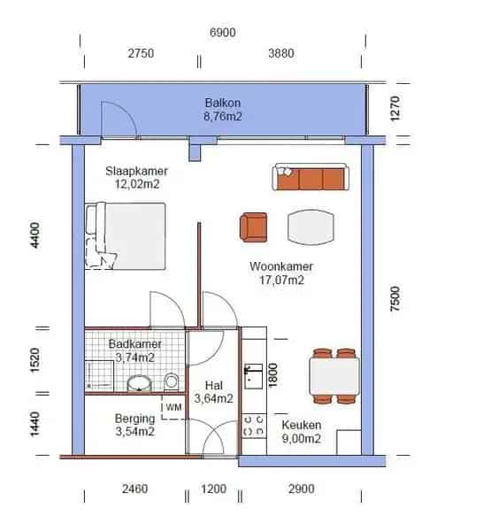 Ruim 2-kamerappartement Hoogvliet