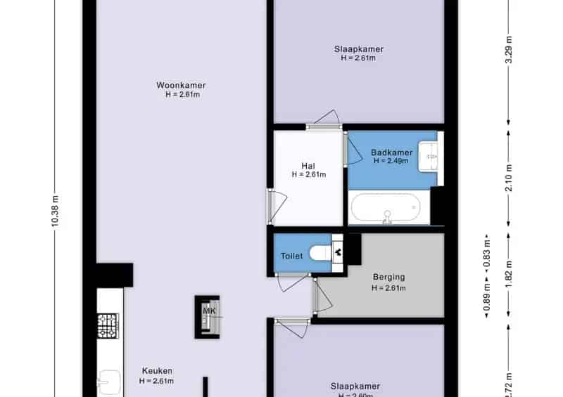 3 Kamer Appartement Amsterdam Kleiburg 79m2 Balkon 2016