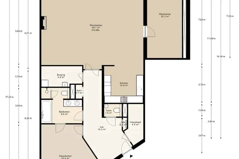 Appartement te koop Huizen 161m2 begane grond tuin lift
