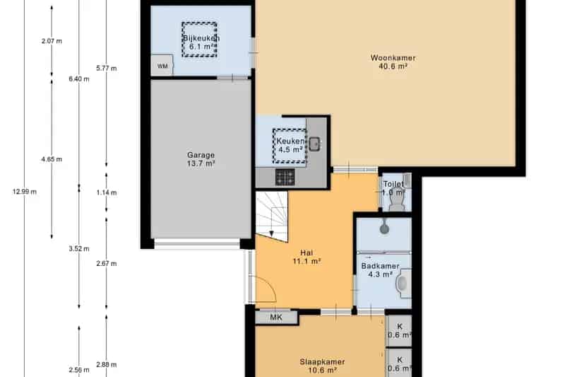 Semibungalow Badhoevedorp  Ruime Tuin Garage 2 slaapkamers
