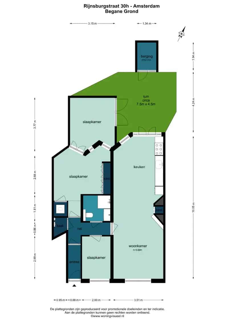 Amsterdam Zuid: 3 Slaapkamers Benedenwoning met Tuin 81m²