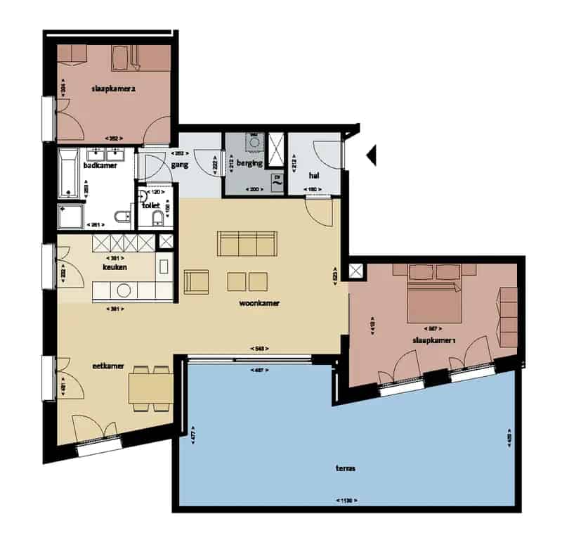2 Slaapkamer Appartement Bergen op Zoom