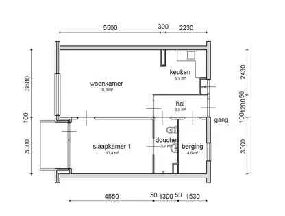 2 Kamer Appartement 50m² Roosendaal 55 Plus