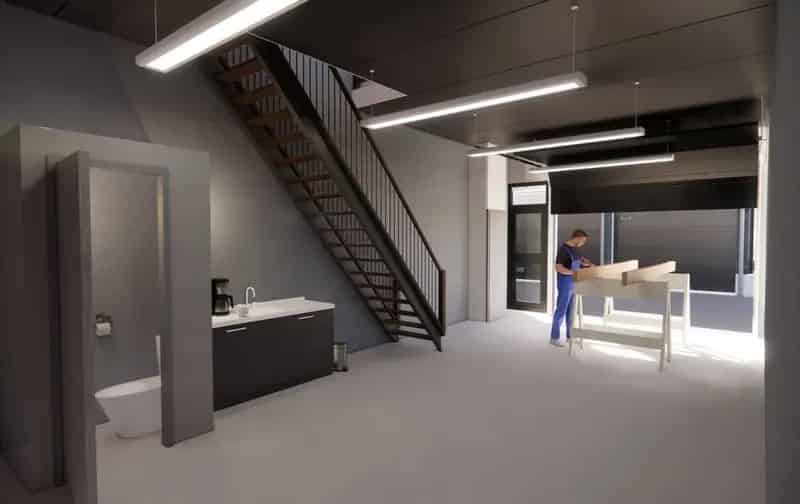 Bedrijfsunit huren Kerkrade 110m2  Opslag Kantoor Showroom