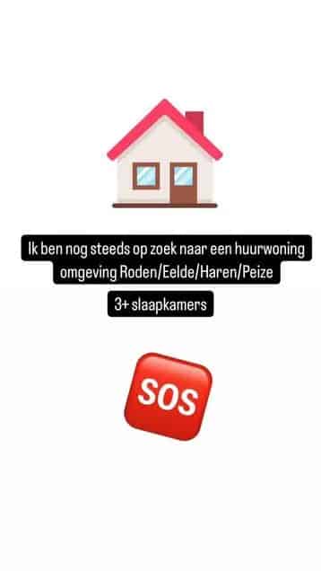 Huurwoning gezocht Roden Eelde Haren Peize 3 slaapkamers