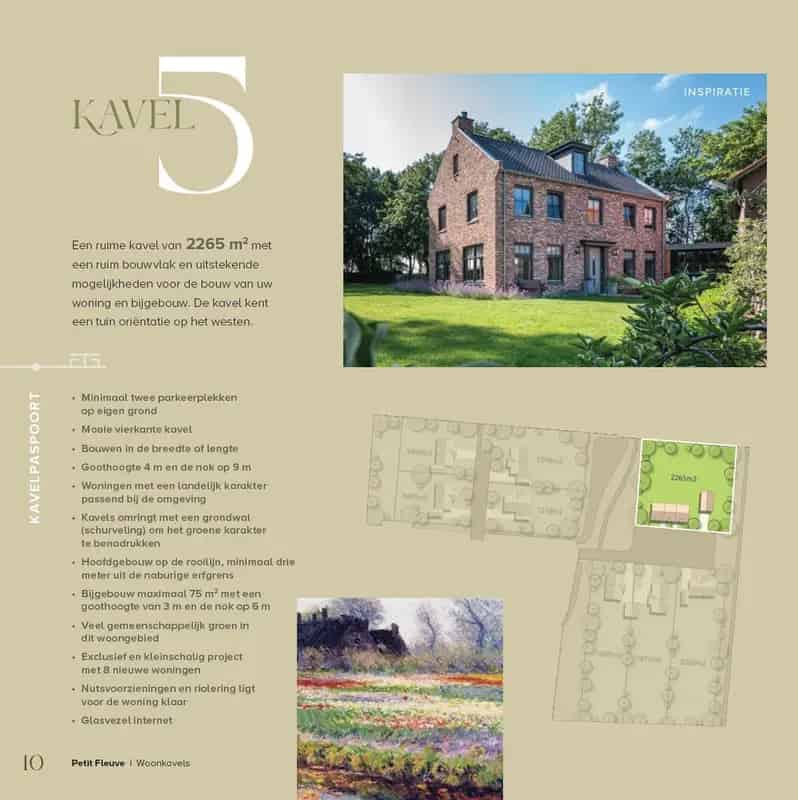 Kavel 5 2265m2 Ruime Bouwvlak Westtuin 8 Woningen Glasvezel